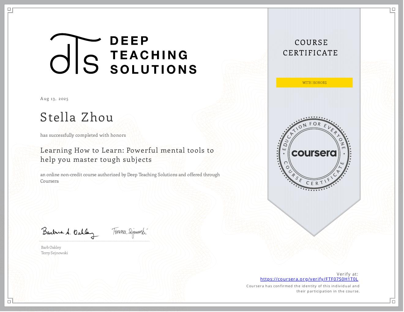 Deep Teaching Solutions · Barbara Oakley — Learning How to Learn